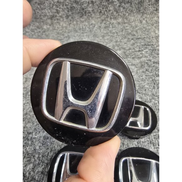 Center Caps Lot of 4 Honda OEM Black 275in PS PPE Hub Dust Wheel Covers #79 - Picture 3 of 8